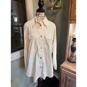 Rachel Comey Faux Leather Shirt Shacket - Ivory size 4